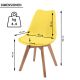 MIADOMODO Zestaw krzeseł do jadalni, żółte, 6 sztuk