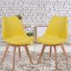 MIADOMODO Zestaw krzeseł do jadalni, żółte, 8 sztuk