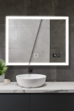 AQUAMARIN Lustro łazienkowe z oświetleniem LED, 80 x 60 cm