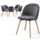 MIADOMODO Komplet aksamitnych krzeseł, ciemny. szary, 6 szt.