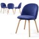 MIADOMODO Zestaw krzeseł do jadalni, kr. niebieski, 4 szt.