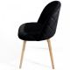 Krzesło skandynawskie czarne, welur, bukowe nogi, nowoczesny