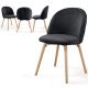 Krzesło skandynawskie czarne, welur, bukowe nogi, nowoczesny