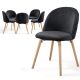 Czarne krzesło welurowe, styl skandynawski, drewno bukowe