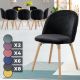 Krzesło do jadalni skandynawskie, czarne, welur, bukowe nogi