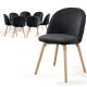 Krzesło do jadalni skandynawskie, czarne, welur, bukowe nogi