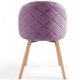 MIADOMODO Zestaw aksamitnych krzeseł do jadalni, fioletowe,