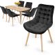 MIADOMODO Zestaw krzeseł do jadalni, czarny 6 szt