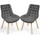 MIADOMODO Zestaw krzeseł do jadalni, ciemnoszary 4 sztuki