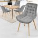 MIADOMODO Zestaw krzeseł do jadalni jasnoszary 4 sztuk