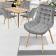MIADOMODO Zestaw krzeseł do jadalni jasnoszary 4 sztuk