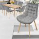 MIADOMODO Zestaw krzeseł do jadalni jasnoszary 6 sztuk