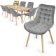 MIADOMODO Zestaw krzeseł do jadalni jasnoszary 8 sztuk