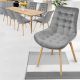 MIADOMODO Zestaw krzeseł do jadalni jasnoszary 8 sztuk