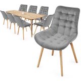 MIADOMODO Zestaw krzeseł do jadalni jasnoszary 8 sztuk