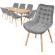 MIADOMODO Zestaw krzeseł do jadalni jasnoszary 8 sztuk