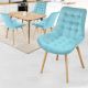 MIADOMODO Zestaw krzeseł do jadalni, turkusowy 4 sztuki