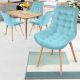 MIADOMODO Zestaw krzeseł do jadalni, turkusowy 4 sztuki