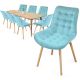 MIADOMODO Zestaw krzeseł do jadalni, turkusowy 8 sztuk
