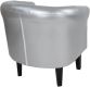 Krzesło klubowe Chesterfield ze stołkiem, srebrny