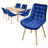MIADOMODO Zestaw krzeseł do jadalni, niebieski, 6 szt.