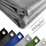 JAGO Plandeka 650 g/m², oczka aluminiowe, szara, 5 x 6 m