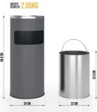 Kosz na śmieci z popielniczką, 30 l, antracytowy