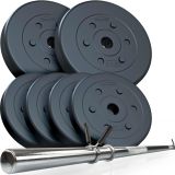 Zestaw gryf + obciążenia 20 kg, powłoka ochronna, 30/31 mm