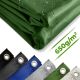 Plandeka JAGO 650 g/m², aluminiowe oczka, zielona, 3x5 m