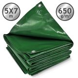 JAGO Plandeka 650 g/m², aluminiowa siatka, zielona, 5 x 7 m