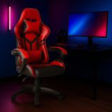 Ergonomiczny fotel gamingowy z poduszkami pod szyję i plecy,