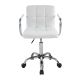Obrotowe krzesło biurowe z chromowanymi podłokietnikami, bia