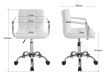 Obrotowe krzesło biurowe z chromowanymi podłokietnikami, bia