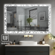 Podświetlane lustro LED 90x70 cm z zegarem i wyborem barwy