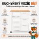 Wózek kuchenny na kółkach z szufladami, biały