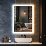 IREDA Lustro łazienkowe z oświetleniem LED, 80 x 60 cm
