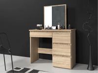 Toaletka z lustrem  i szufladami dąb sonoma do makijażu