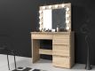 Toaletka z lustrem LED do makijażu dąb sonoma