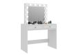 Toaletka z lustrem 12 LED biała, 2 szuflady do makijażu