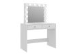 Toaletka z lustrem 12 LED biała, 2 szuflady do makijażu