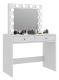 Toaletka z lustrem 12 LED biała, 2 szuflady do makijażu