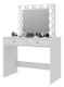Toaletka z lustrem 12 LED biała, 2 szuflady do makijażu