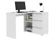 Biurko komputerowe narożne białe z szufladami do pokoju