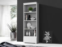 Regał biały otwarty z półkami do pokoju młodzieżowego