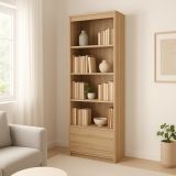 Regał dąb sonoma otwarty z półkami do pokoju młodzieżowego