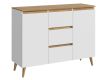 Komoda skandynawska biała dąb craft 120 cm