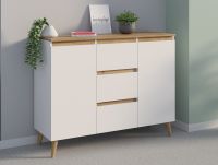 Komoda skandynawska biała dąb craft 120 cm