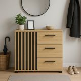 Komoda 80 cm dąb craft z szufladami i uchwytami