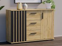 Komoda 120 cm dąb craft z szufladami i uchwytami