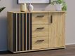 Komoda 120 cm dąb craft z szufladami i uchwytami